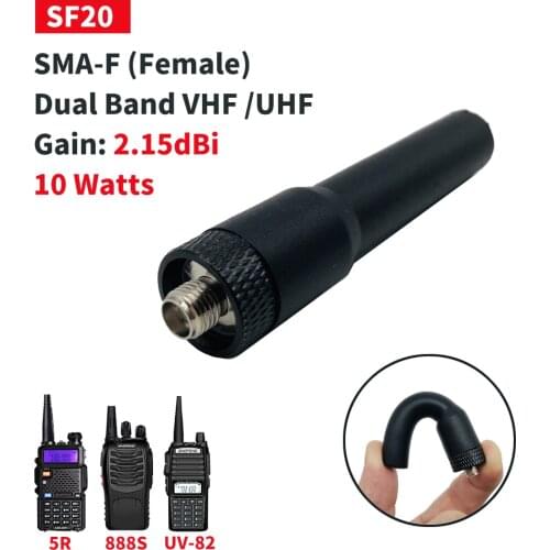 3PCS Mini walkie talkie Antenna SMA-F Accessories 10W Dual Band 144MHz/430MHz Soft Antenna for BAOFENG UV-5R BF-888S DM-5R SF20