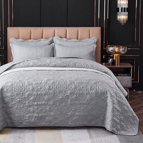 21High-grade White Embossing Cotton Single Double Plaid Quilts Bed Cover Blanket Quilting Quilt Bed Sheet Bed linen Bedspreads