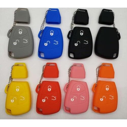 Fit For Mercedes Benz MB C E ML S SL SLK CLK AMG Class Smart Car Remote Key Case Fob 3 Button Silicone