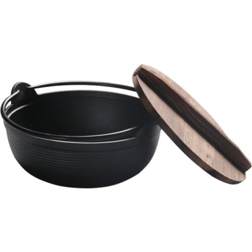 Cast iron stew pot soup pot soup pot Japanese style stew pot thickened uncoated outdoor hanging pot