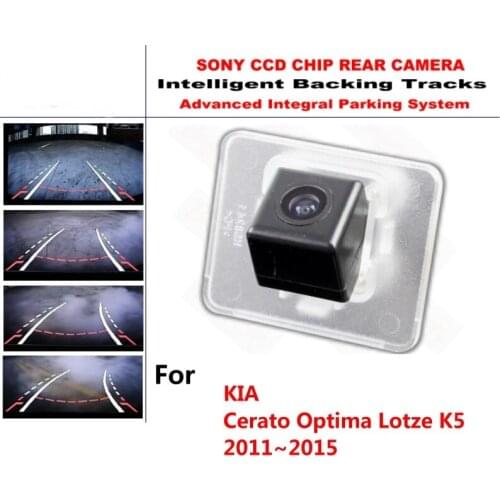 For KIA Cerato Optima Lotze K5 2011~2015 Intelligent Dynamic Trajectory Rear View Reverse Backup Tracks Camera Night Vision