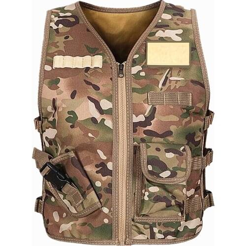 FIRECLUB Children Multiple Pockets Tactical Military Jacket Kid Breathable Camouflage Vest Outdoor Adventure Hunting Game Vest