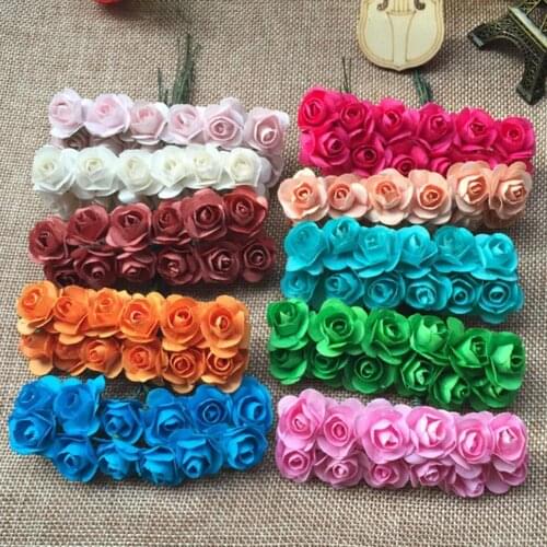 12Pcs Artificial Rose Flower Home Birthday Wedding Festive Party DIY Decoration flowers diy silk wedding decorative flowers