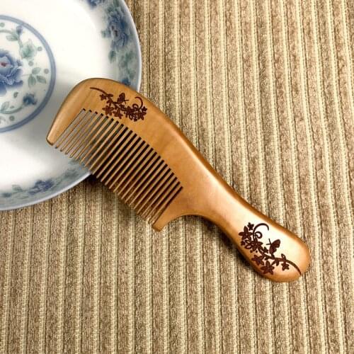 Pocket Wooden Comb Natural Green Sandalwood Super Narrow Tooth Wood Combs No Static Lice Beard Comb Hair Styling