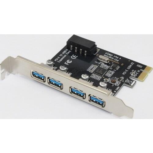 4 Port PCIE To USB 3.0 Expansion Card PCI Express Adapter Pcie Card 4-Port USB3.0 5Gb with Sata 15Pin to 4Pin Power Cable for PC