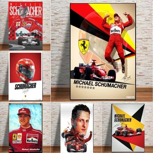 Michael Schumacher Mercedes Amg F1 Posters On Canvas Print Nordic Wall Art Picture For Living Room Home Decoration Frameless