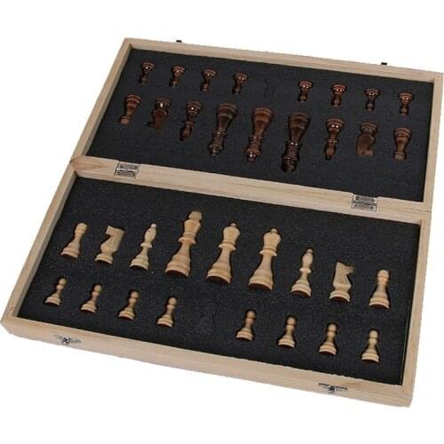 Magnetic Wooden Chess Set Folding Board Game Chess Puzzle Educational playing Game Gift Home Entertainment