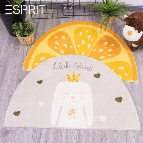 Cartoon Fruit Rainbow Semicircle Floor Mat Childrens Room Entry Mat Girl Bathroom Absorbent Floor Mat