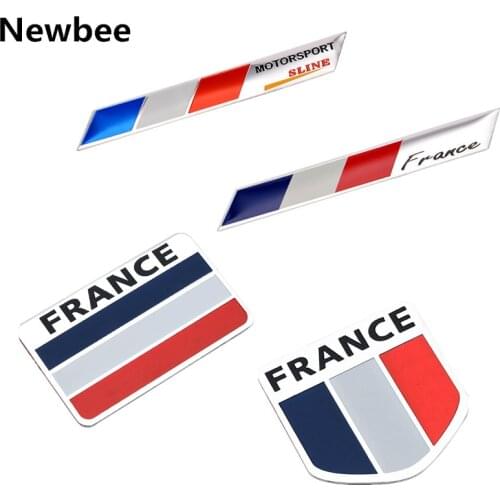 Newbee Car Styling 3D France Flag Emblem Badge Sticker Decal for Peugeot Citroen Renault Venturi Bugatti Amilcar Heuliez Ford