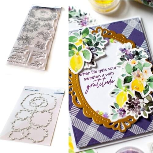 2021 New Butterfly Lemon Metal Cutting Dies and Silicone Stamps for Scrapbooking Album Decoration Craft for DIY Greeting Card