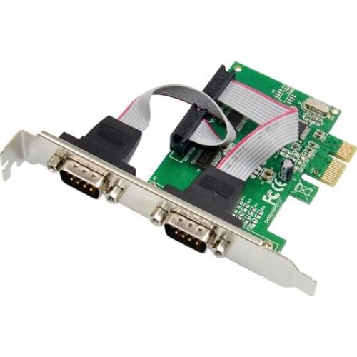 PCIE 2serial port card DB 9pin RS232 Port Industrial communication COM expansion card Chip CH382L Adapter converter card