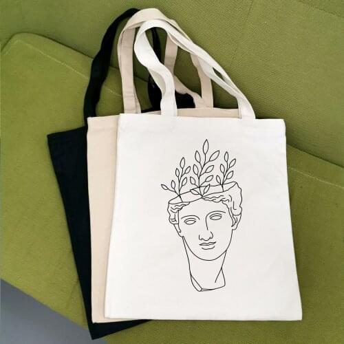 Simple Ladies Canvas Bag Casual Large Capacity Printing Fashion Shoulder Bag Shopping Recycling Bags Tote Bag Eco Friendly Bag