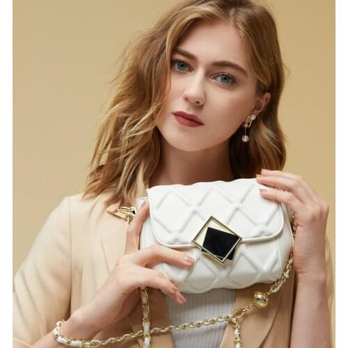 New Cowhide Luxury Chain Shoulder Bags Mini Crossbody Bags For Women Vintage High Quality Zipper Handbags Tote Female Flap Purse