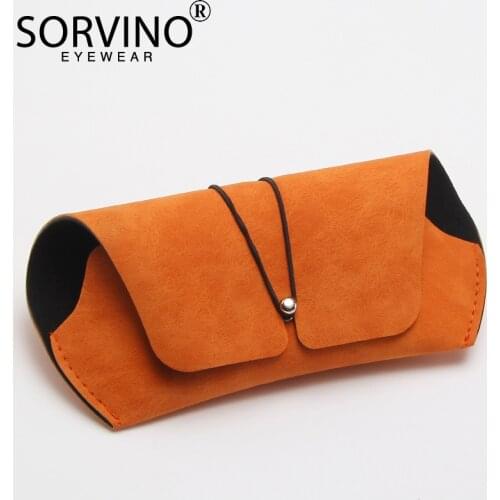 SORVINO New Creative Simple Sunglasses Case Luxury Brand Frosted Leather Box Portable Woman Man Glasses Storage Box