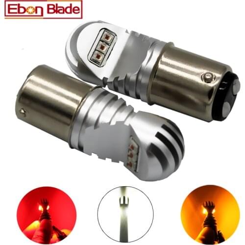 2Pcs 30W 12V-24V Canbus 1157 BAY15D XBD Chips White Amber Red Car Light Bulb P21/5W LED BULBS CANBUS OBC No Error Signal