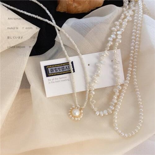 TIMEONLY Elegant Natural Freshwater Pearl Necklace for Women Irregular Baroque Pearls Flower Chokers Necklaces Wedding Jewellery