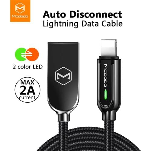 Mcdodo USB Charger Cable 2A For iPhone XR XS Max X 8 7 6 Auto disconnect Fast Charge IOS 13 For lightning iPad Phone Data Cable