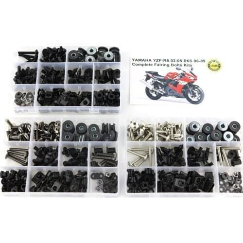 Fit For Yamaha YZF R6 2003 2004 2005 R6S 2006-2009 Motorcycle Complete Full Fairing Bolts Kit Clips Nuts Steel Washer Fastener