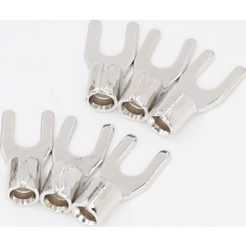 6pcs/set Pure Copper Rhodium plated High-end Power Connector for Y Lug terminal