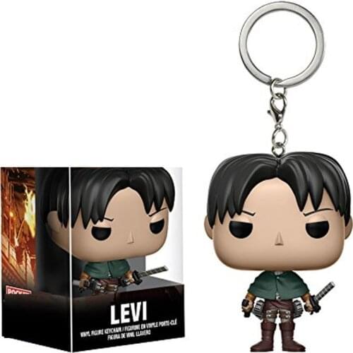 Funko Pop Japanese Anime Attack on Titan Levi Action Figure Keychain Pocket Pop Toys With Retail Box