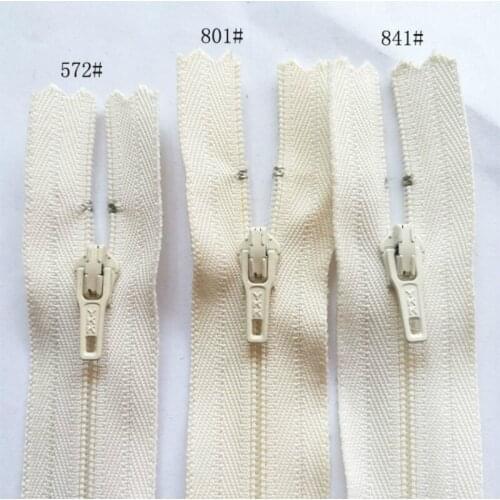 100 Pcs/lot Ykk Nylon Coil Zipper Fasteners Close End Off White Milk Beige for Pants Skirt Handmade Art Diy Sewing Accessories