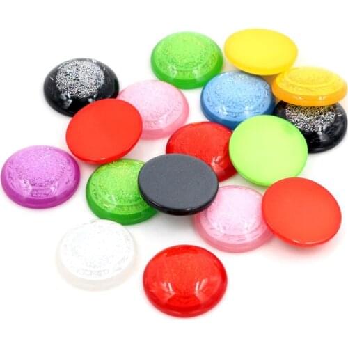 18mm 10pcs/Lot Mix AB Shining Colors Style Flat back Resin Cabochons Fit 18mm Cameo Base Cabochons- V5-24