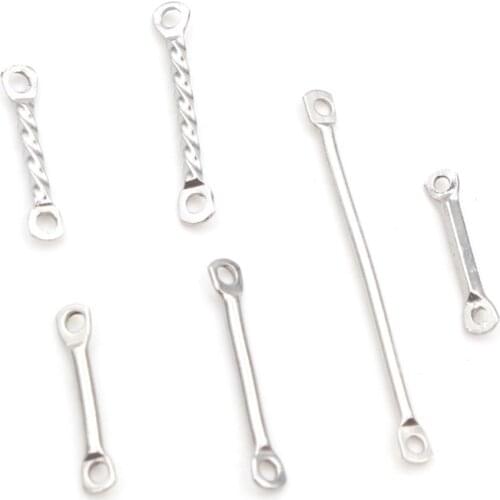 20pcs Stainless Steel 1.2x12mm 1.2x15mm 1.2x25mm Round Straight Tube Double Single Hole Earrings Pendant Jewelry Findings