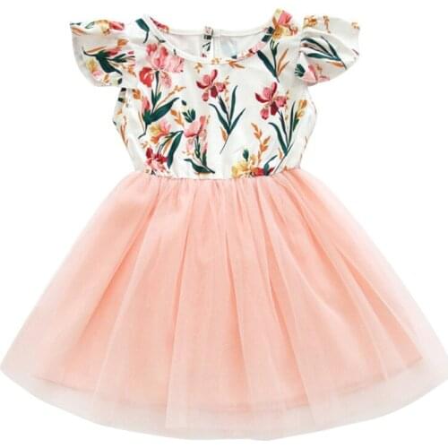 27kids Summer Girls Dress Cotton Comfortable Floral Girls' Breathable Sleeveless Dress For Children 2-6Years