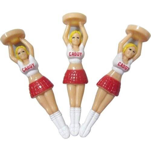 75mm Golf Tee Cheerleader Girl Gift Newest Design Plastic Golf Tees Golf Accessories 3pcs One Pack
