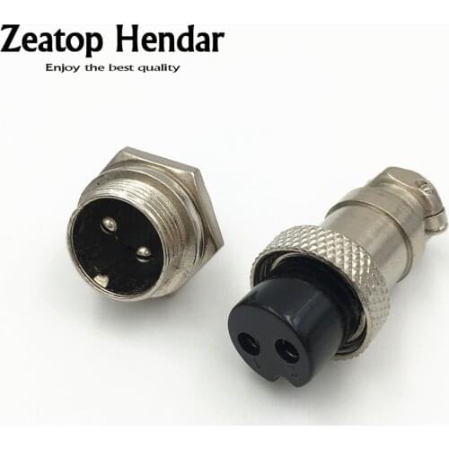 5 Set GX16 2 Pin XLR 16mm Male + Female Audio Cable Connector Aviation Plug Panel Chassis Mount Adapter