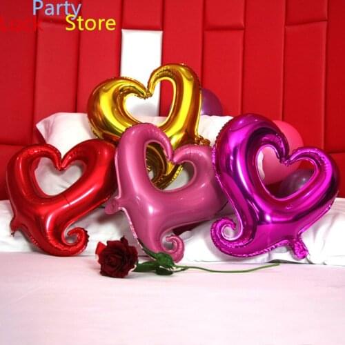 5PCS Big Hollow Heart Shape Foil Balloons Wedding Decoration Helium Balloon Valentines day gold heart Party Supplies balloons