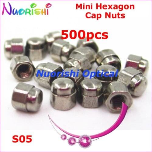 500pcs Glasses Eyewear Eyeglasses Siver Gold Electroplated Brass Hexagon Hex Caps Nuts 1.4mm 1.2mm Screws S05 Free Shipping