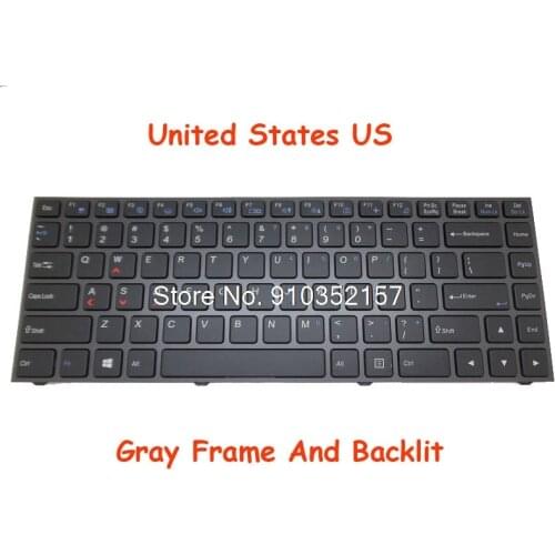 English US Backlit Keyboard For CLEVO P640 P640RE P640RF P641RE P641RF N131BU N130WU N131WU N140WU N141ZU N141WU N141CU N151ZU