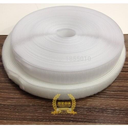 White 2 Meters Length 20mm Width Tapes Hook Loop Heavy Duty Tape Fastener Tape