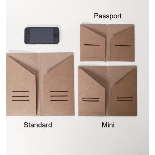 Travelers Notebook Kraft Paper Pocker Business Card Holder Standard & Passport Style File Folder