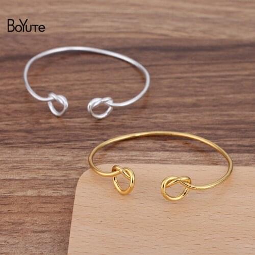 BoYuTe (5 Pieces/Lot) 65*2MM Iron Metal Twist Knot Bracelet Factory Direct Sale Diy Handmade Jewelry Accessories Wholesale