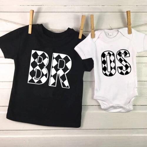 Sibling Set Big Brother Little Sister Sibling Clothes Childrens Gift Big Bro Lil Sis Brother Sister TShirt Baby Gift Clothes