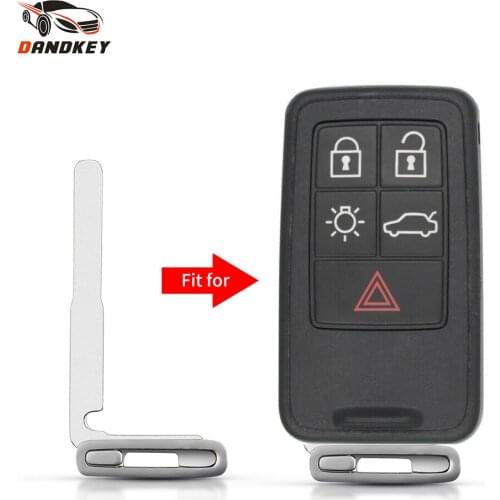 Dandkey Car Remote Key Blank Small Blade For Volvo S40 S60 S80 XC60 V40 V70 V60 Keyless Entry Auto Uncut Insert Emergency Blade