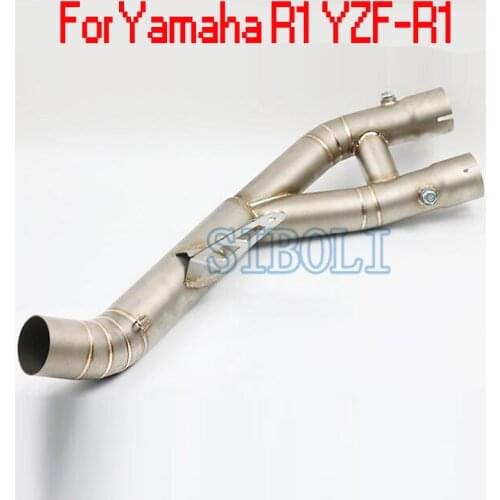 For Yamaha R1 YZF-R1 Motorcycle Titanium Color Front Exhaust Pipe Muffler Contact Middle Pipe Mid Tube YZF 2015 2016 2017 Year