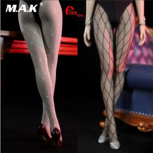 FT017 In Stock 1/6 Scale Sexy Female Figure Accessory Grid Pattern Black Pantyhose Stocking Model for 12'' Body