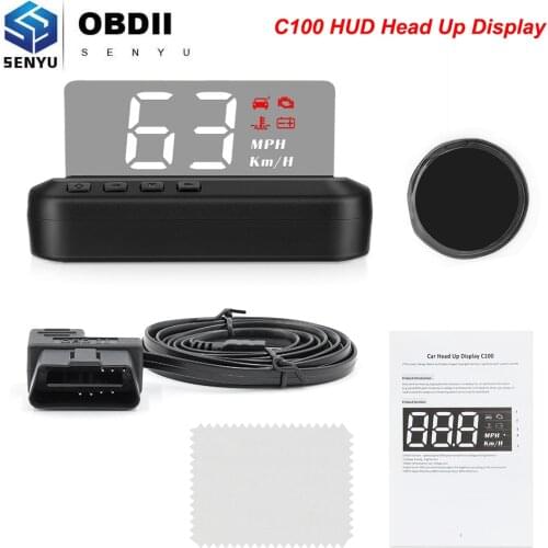 Head Up Display HUD C100 Car OBD OBD2 Display HUD C100 On-Board Computer Car Speedometer OBD OBD2 HUD Headup Display