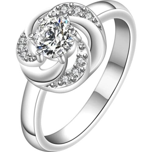 Hot sell floating charms silver rings for women Austria Crystal Fashion anel de ouro bijoux femme SMTR336