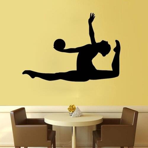 Rhythmic Gymnastics Ball Leap Wall Sticker Gym Sport Wall Decals Boys Girls Room Decoration Living Room Bedroom Vinyl Art Murals
