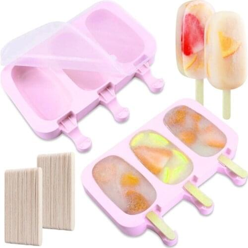 2 PCS Ice Silicone Moulds with Lid Cream Dessert Moulds Creative DIY Ice Cream Moulds for frozen Cake and Ice Cream