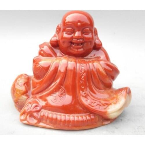 Chinese Shoushan stone maitreya happy buddha statue