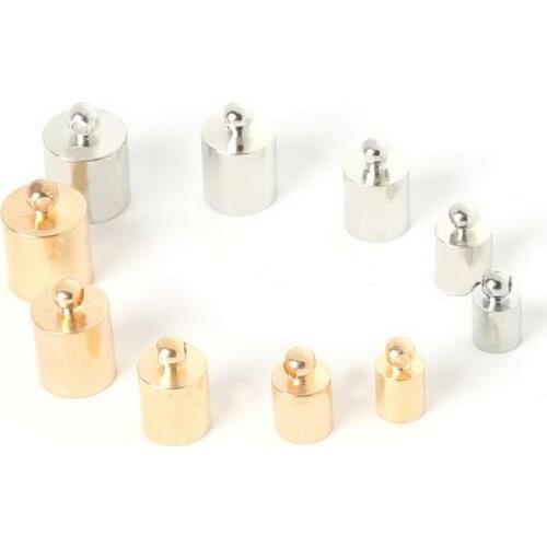 Fitting 4/5/6/7/8mm Round Leather Cord 150-300pcs quantity Brass Bell Buckle Clasps Hooks for choose End Caps Jewelry Findings
