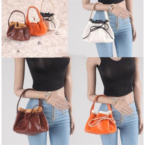 1/6 Scale Female Soldier Bags Model CC007 Trendy Womens Handbag Leather Bucket Bag For 12'' Action Figure Body Toys Doll