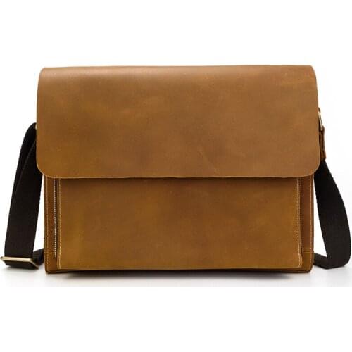 Men Genuine Leather Handbags Casual Top-Grade Leather Laptop Bags Male Business Travel Messenger Bags Man Crossbody Shoulder Bag