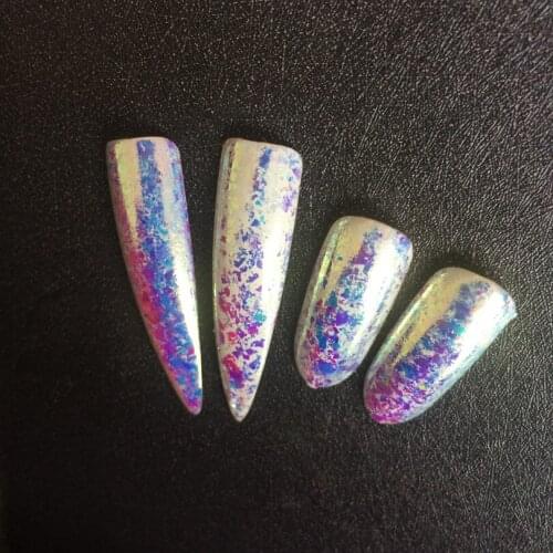 WHOLESALE Aurora Flakes White Chameleon Flakes Chrome Pigment Nail Powder Glitter Sequins Nail Art Decoration Manicure