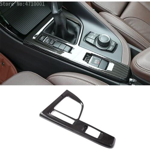 Carbon fiber Gear Shift Panel Sequin Cover Trim Car Accessories For BMW X1 F48 20i 25i 25le for Left Hand Drive 2016-2018